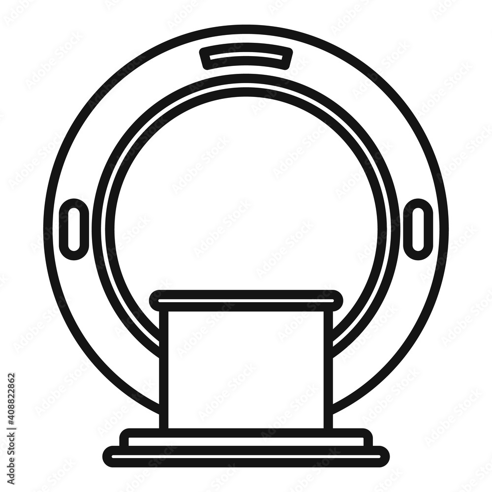 Poster magnetic resonance imaging diagnostic icon. outline magnetic resonance imaging diagnostic vector ico