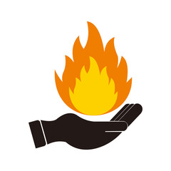 hand and fire vector icon logo illustration 