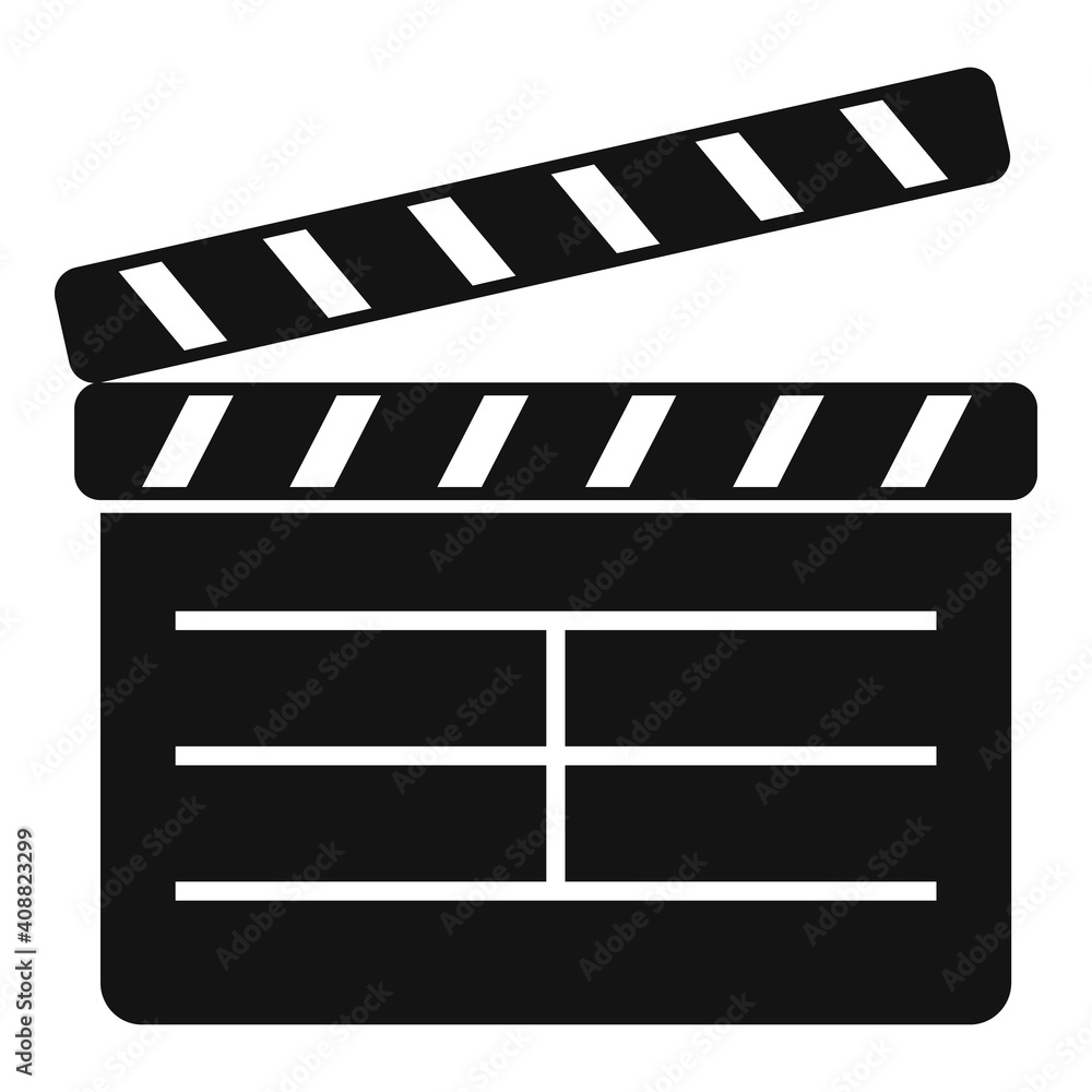 Poster clapper icon. simple illustration of clapper vector icon for web design isolated on white background