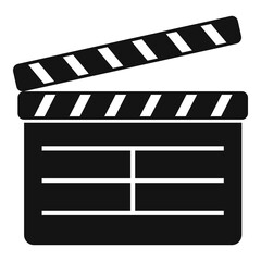 Fototapeta premium Clapper icon. Simple illustration of clapper vector icon for web design isolated on white background