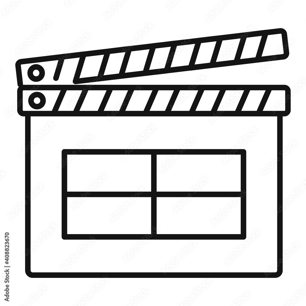 Poster clapper icon. outline clapper vector icon for web design isolated on white background