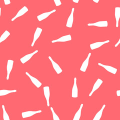 Seamless pattern with wine bottle