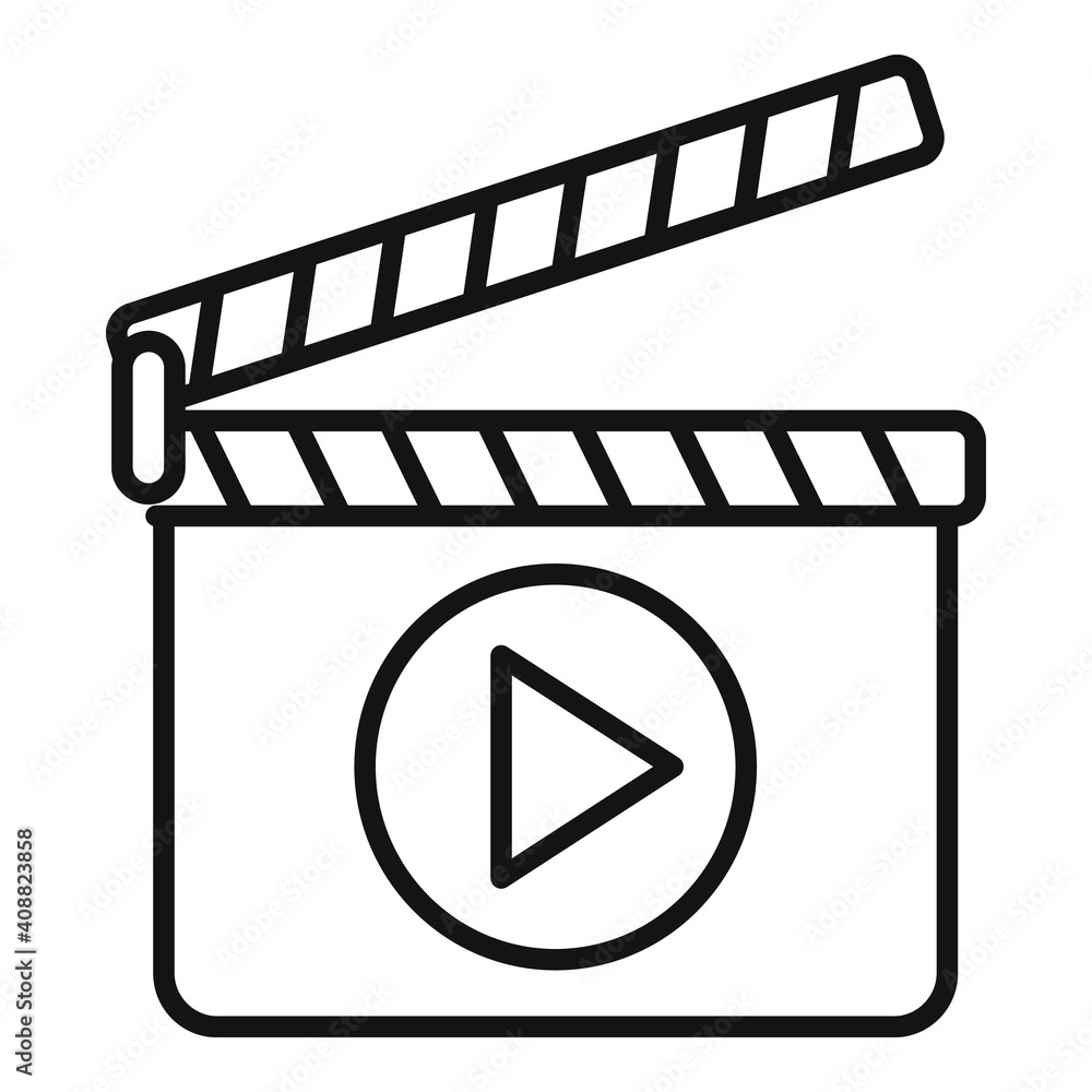 Aufkleber entertainment clapper icon. outline entertainment clapper vector icon for web design isolated on whi