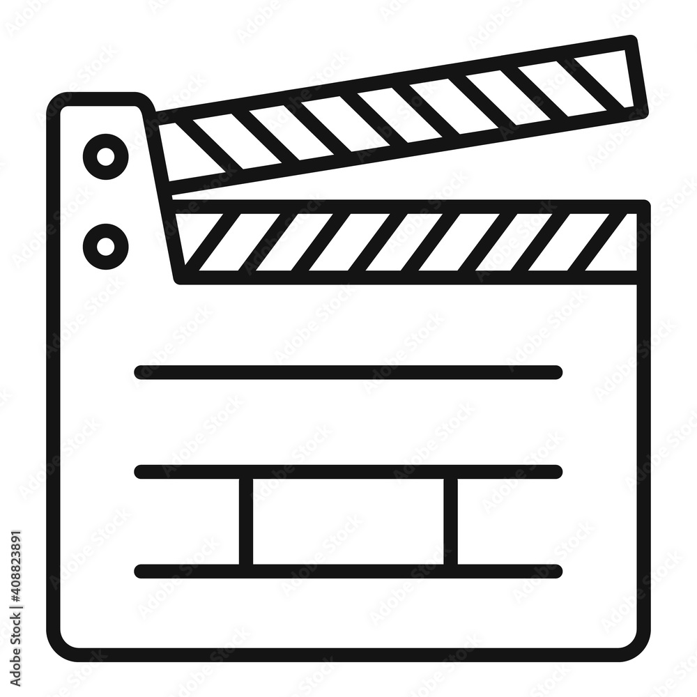 Poster board clapper icon. outline board clapper vector icon for web design isolated on white background
