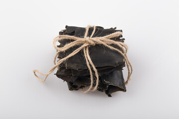 Ingredients of asia food broth, Dried kelp.