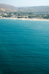 Fototapeta premium view of the sea coast from the airplane