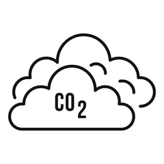 Co2 clouds icon. Outline co2 clouds vector icon for web design isolated on white background