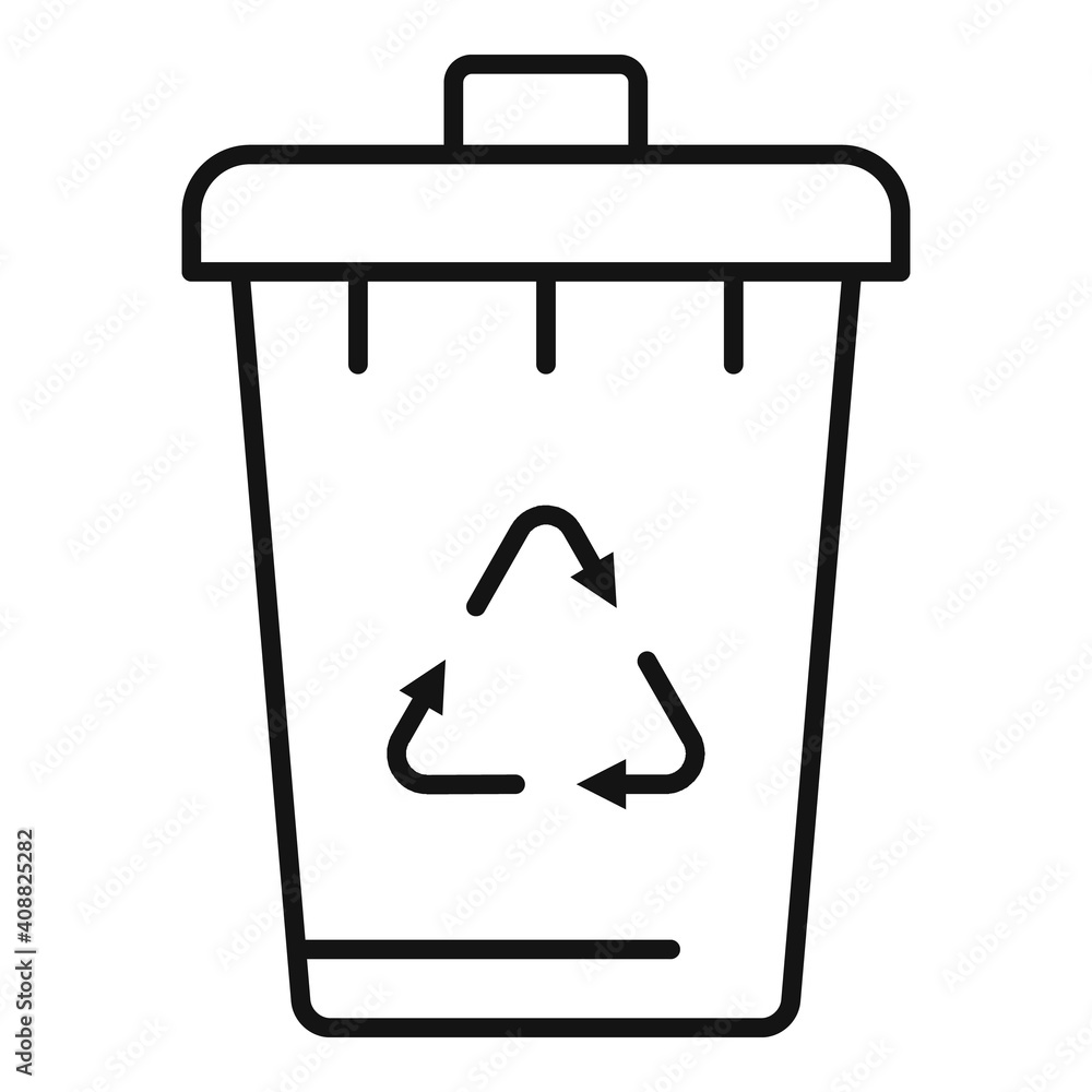 Poster eco garbage bin icon. outline eco garbage bin vector icon for web design isolated on white backgroun