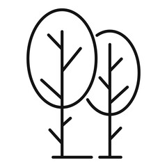 Eco park trees icon. Outline eco park trees vector icon for web design isolated on white background