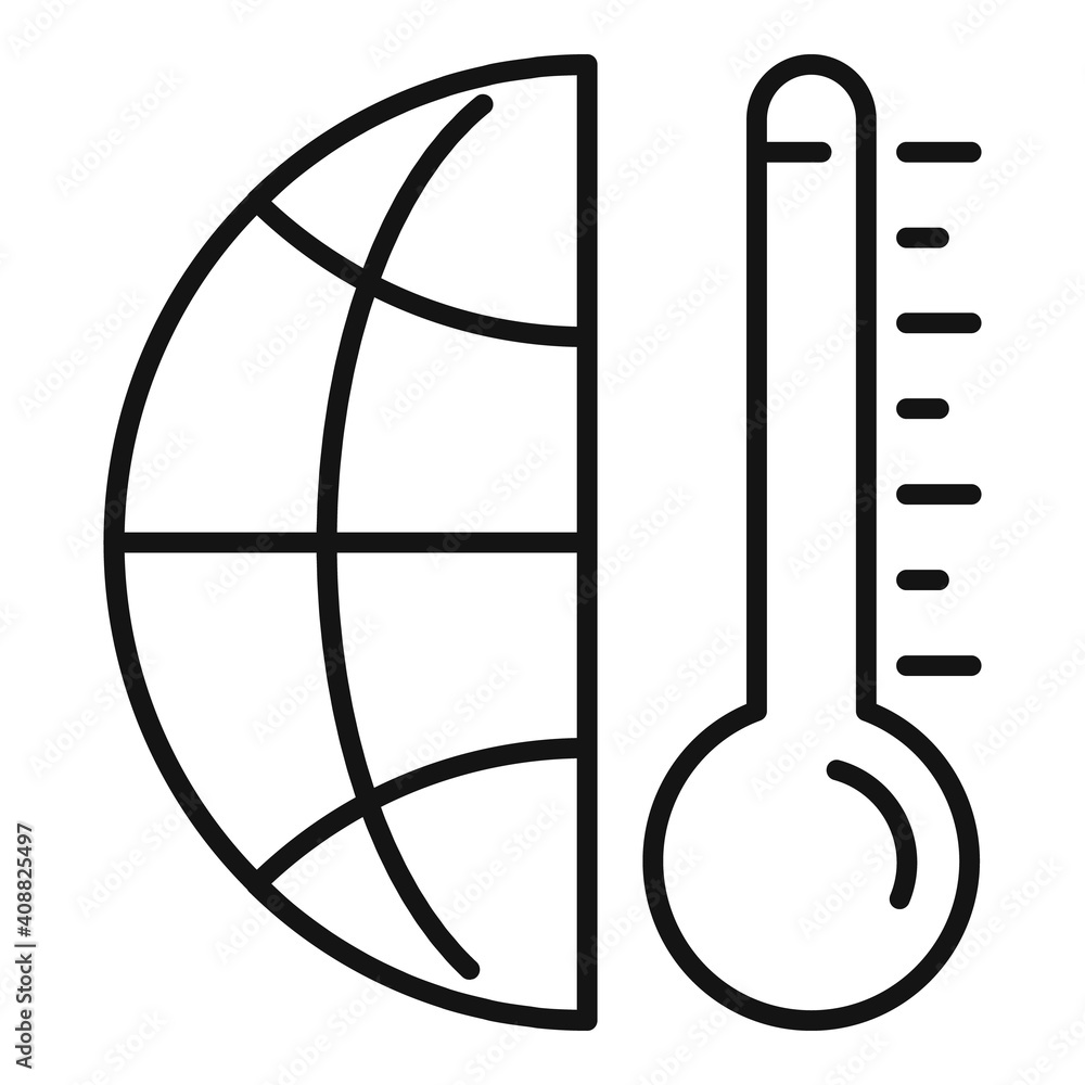 Aufkleber global eco warm icon. outline global eco warm vector icon for web design isolated on white backgroun