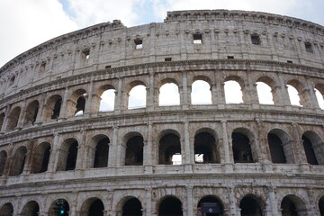 Fototapeta na wymiar Colosseum in Rome and morning sun, Italy - コロッセオ ローマ イタリア