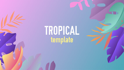 Tropical Leaves Banner Template