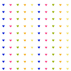 Vector seamless pattern of multicolored hearts on a white background. Background for Valentine's Day, romance, wedding.