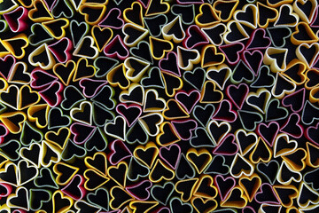 Cuoricini Italian pasta textured background