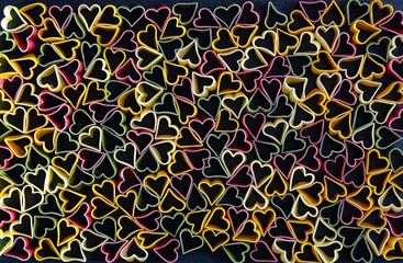 Fototapeta premium Cuoricini Italian pasta textured background