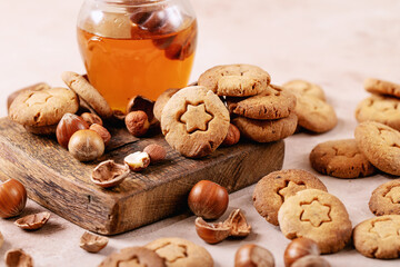 Homemade cookies with hazelnuts