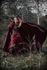 Dark fairy in the forest