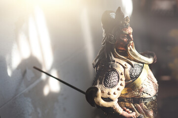 God statue of Guan Yu in the temple