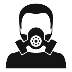 Man gas mask icon. Simple illustration of man gas mask vector icon for web design isolated on white background