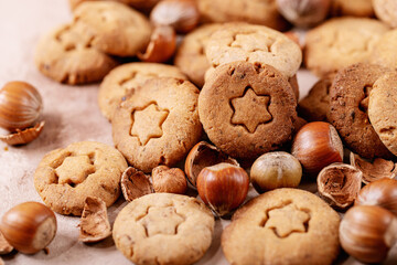 Homemade cookies with hazelnuts