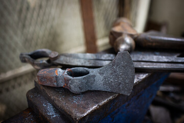 Tomahwak axe head from forging.