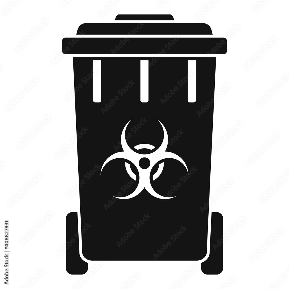 Poster biohazard garbage cart icon. simple illustration of biohazard garbage cart vector icon for web desig