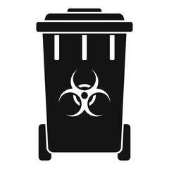 Biohazard garbage cart icon. Simple illustration of biohazard garbage cart vector icon for web design isolated on white background - obrazy, fototapety, plakaty