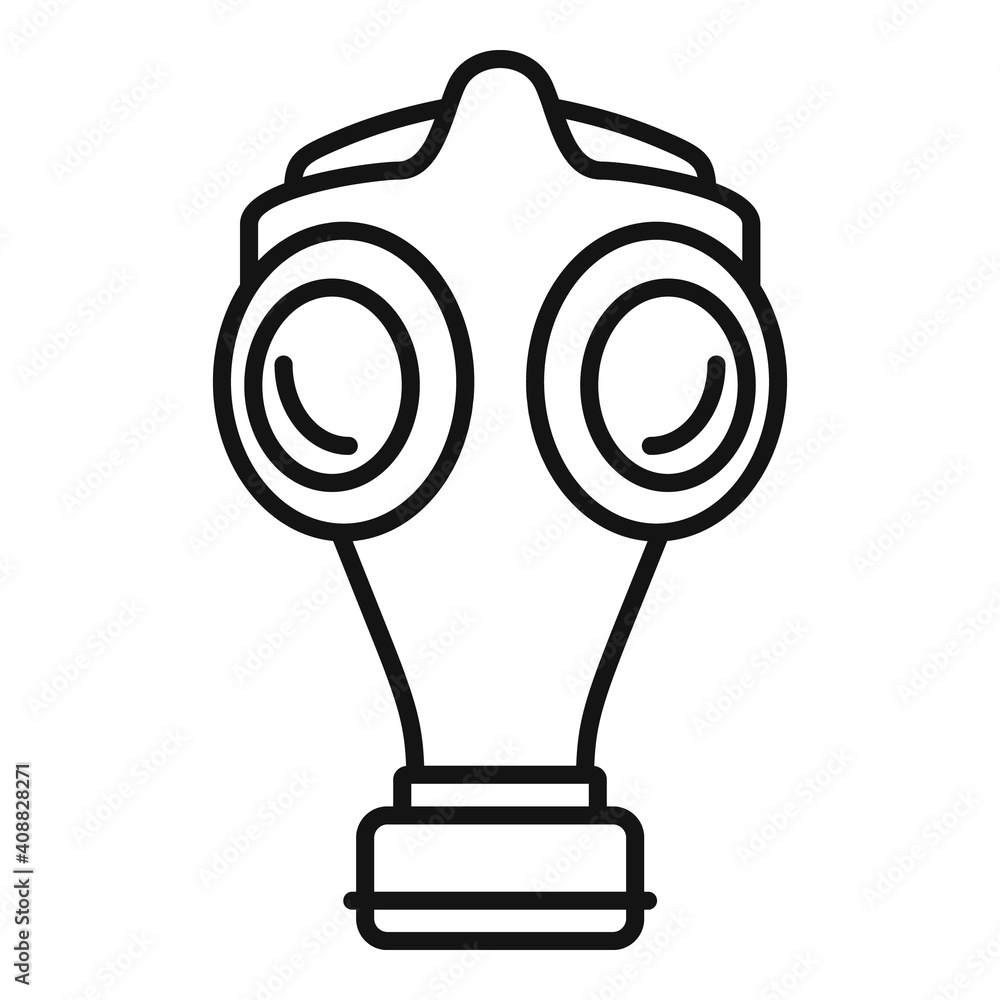 Poster old gas mask icon. outline old gas mask vector icon for web design isolated on white background