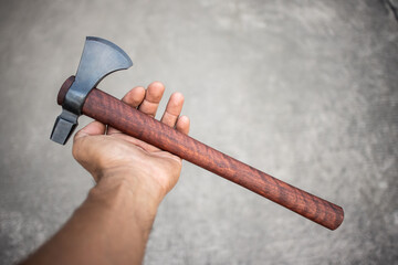Tomahawk axe with thai rosewood handle.