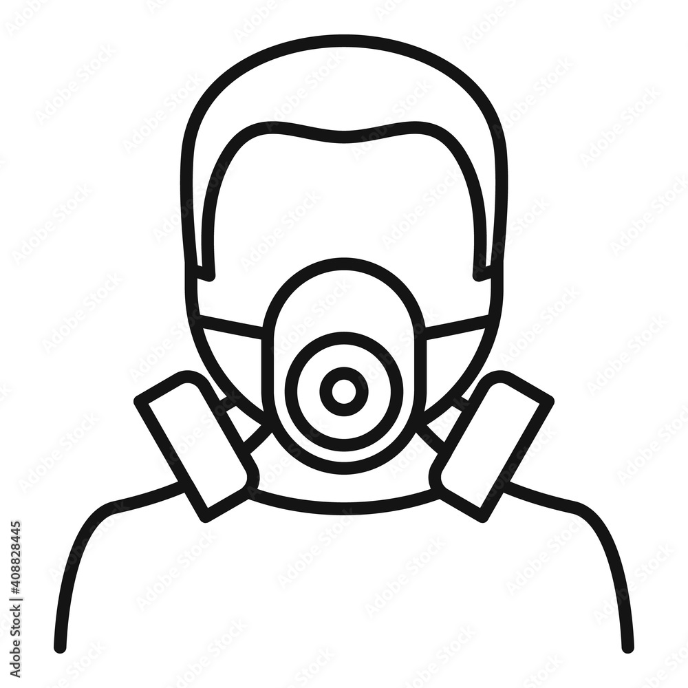 Poster man gas mask icon. outline man gas mask vector icon for web design isolated on white background