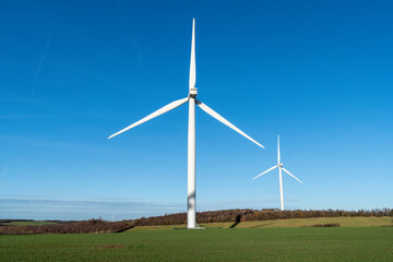 Obraz premium Park Springs Wind farm near Grimethorpe nature reserve, Barnsley, South Yorkshire