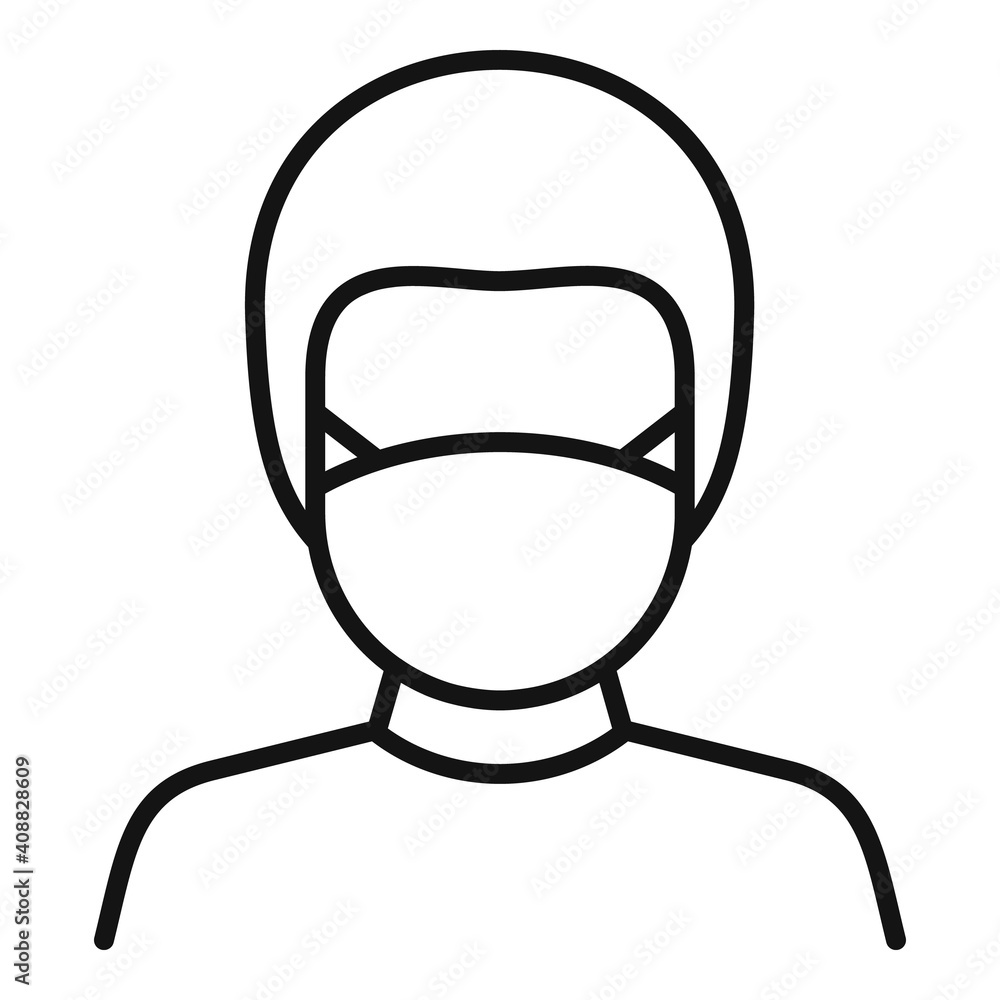 Poster biohazard lab man icon. outline biohazard lab man vector icon for web design isolated on white backg