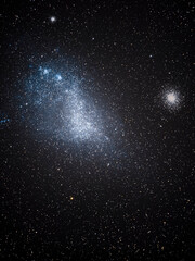 Fototapeta premium A view of the Small Magellan Cloud galaxy companion from the southern hemisphere with millions of stars around the night sky just amazing. Chile Nightskies