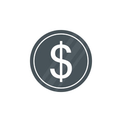Coin icon. Money dollar symbol. Busines pay concept. Vector isolated on white