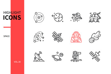 Space concept - line design style icons set © Boyko.Pictures