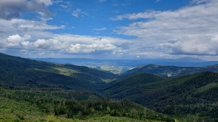 Fototapeta na wymiar Mountains of the Silesian Beskids