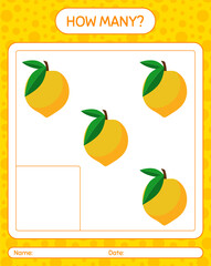 How many counting game with eggfruit. worksheet for preschool kids, kids activity sheet, printable worksheet
