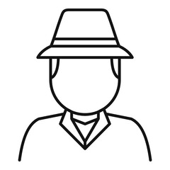 Investigator icon. Outline investigator vector icon for web design isolated on white background