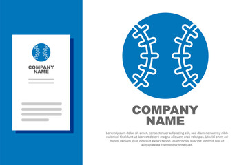 Obraz premium Blue Baseball ball icon isolated on white background. Logo design template element. Vector.