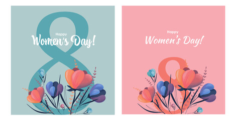 women's day, 8 March illustration, flower pattern