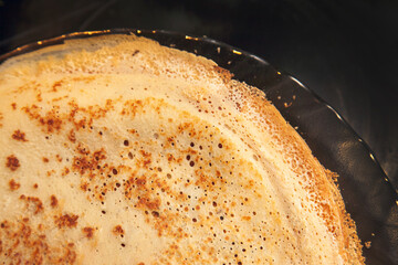 Background of homemade Russian pancakes Bliny on Shrovetide - Maslenitsa