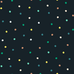 Vector seamless pattern with colorful festive confetti on black background