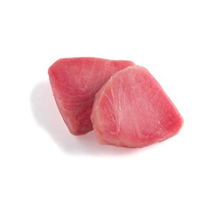 Tuna steak. White background. Isolated.