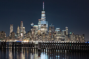 Obraz premium Manhattan view at night - New York, 2018