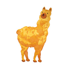 alpaca cute animal funny art watercolor painting illustration design drawing smile happy