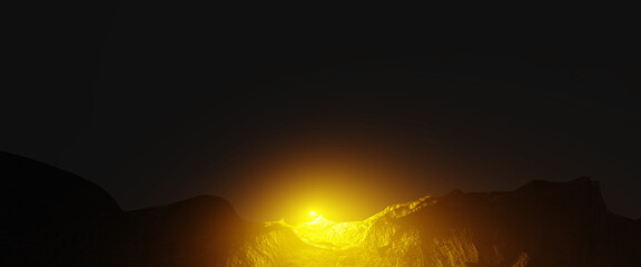 sunset over the mountain background