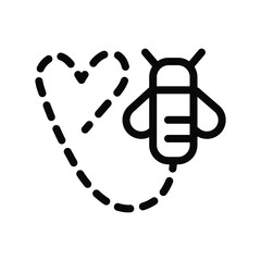 Honey bee simple color vector icon or logo.