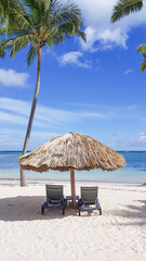 Punta Cana, Dominican Republic. December 2020. Beaches almost deserted due to lack of tourists due to the COVID-19 pandemic 