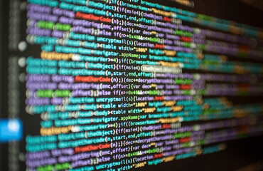 Computer html code on screen
