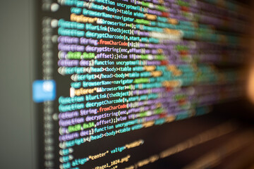 Computer html code on screen